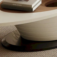 Table Basse Ovale en Verre Moderne Minimaliste Luxe Léger avec Base Grise 130 cm - L 130 cm x l 65 cm x H 36,5 cm