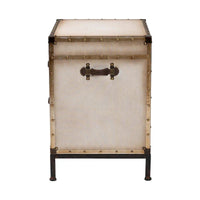 Table d'appoint/Malle de rangement en toile effet vieilli Laura
