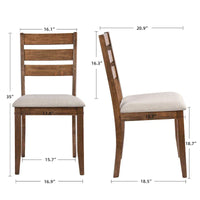 Lot de 4 chaises de salle à manger en bois à dossier à lattes