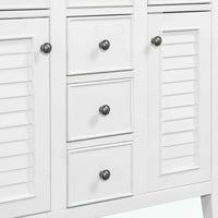 Meuble-lavabo avec vasque en céramique, deux placards et cinq tiroirs