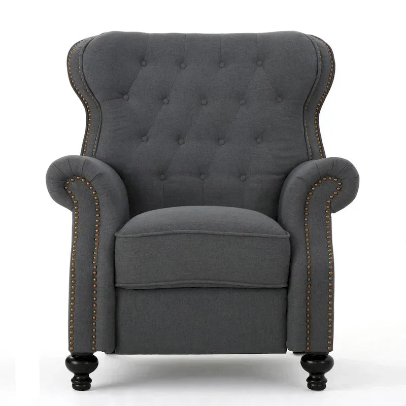Fauteuil inclinable en tissu touffeté Walder avec têtes de clous par Christopher Knight Home