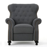 Fauteuil inclinable en tissu touffeté Walder avec têtes de clous par Christopher Knight Home