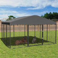 Grand chenil d'extérieur pour chien L 118 x P 118 x H 70, cage robuste pour chien avec toit imperméable