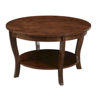 Table basse ronde avec étagère American Heritage de Convenience Concepts