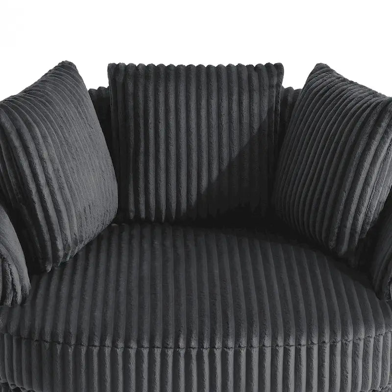 DREAMSIDEA - Lot de 2 fauteuils tonneau pivotants à accoudoirs encastrés à housse