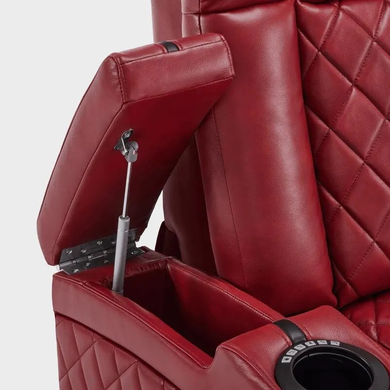 MCombo Fauteuil inclinable électrique avec appui-tête réglable, siège de home cinéma double moteur avec port USB, cuir respirant HTS411