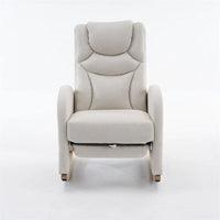 Fauteuil à Bascule d'Allaitement Ergonomique en Tissu avec Repose-Pieds Réglable