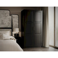 Palace Imports Armoire Urbaine 2 Portes 100% Bois Massif avec Portes Pleines et Miroirs