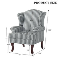 Lot de 2 fauteuils d'appoint à oreilles traditionnels rembourrés