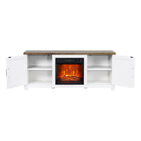 Meuble TV de ferme avec cheminée électrique de 58 po, console pour téléviseurs jusqu'à 65 po