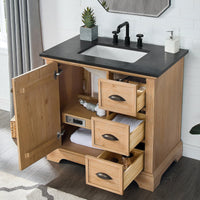 Hervas Meuble-lavabo avec dessus en marbre naturel sans miroir