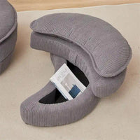 Fauteuil pivotant surdimensionné avec pouf de rangement lune et 4 oreillers
