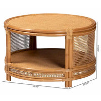 Table basse bali & pari Louis, rotin marron naturel, style bohème moderne