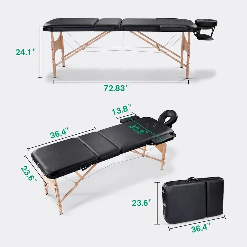Table de massage portable de 84 pouces de long avec housse de transport