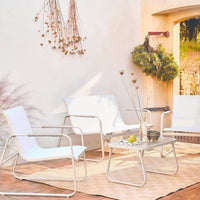 Noto Salon de jardin acier 4 places Beige