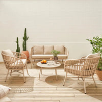 Vatuo Salon de jardin acier et cordes 4 places